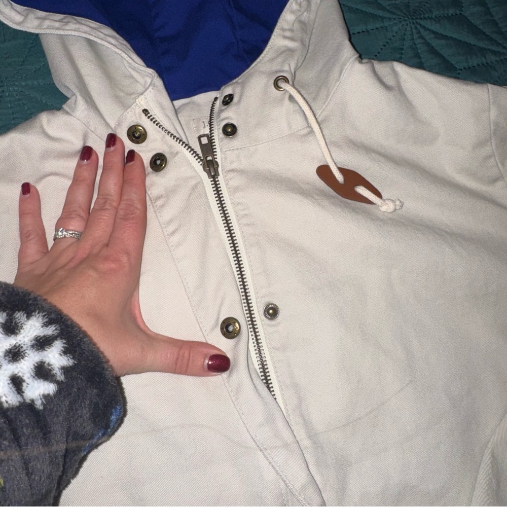 J. Crew Women’s Small S Two-Tone Blue and Cream/Khaki Jacket - Picture 7 of 9